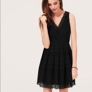 Loft Sz 10 cotton eyelet dress fit/flare EUC